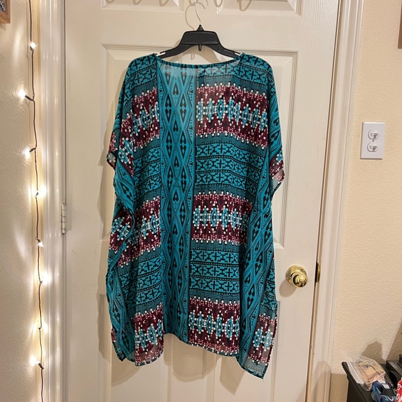 Good Times Short Sleeve V-Neck Beach Bikini Coverup - Picture 2 of 3